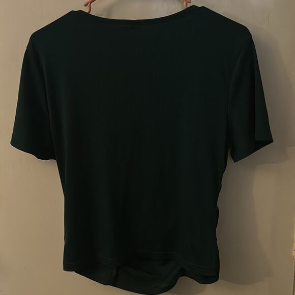 SHEIN Green Ruched Front Short Sleeve Crewneck Top XL  Corporate Siren Casual - Picture 4 of 9